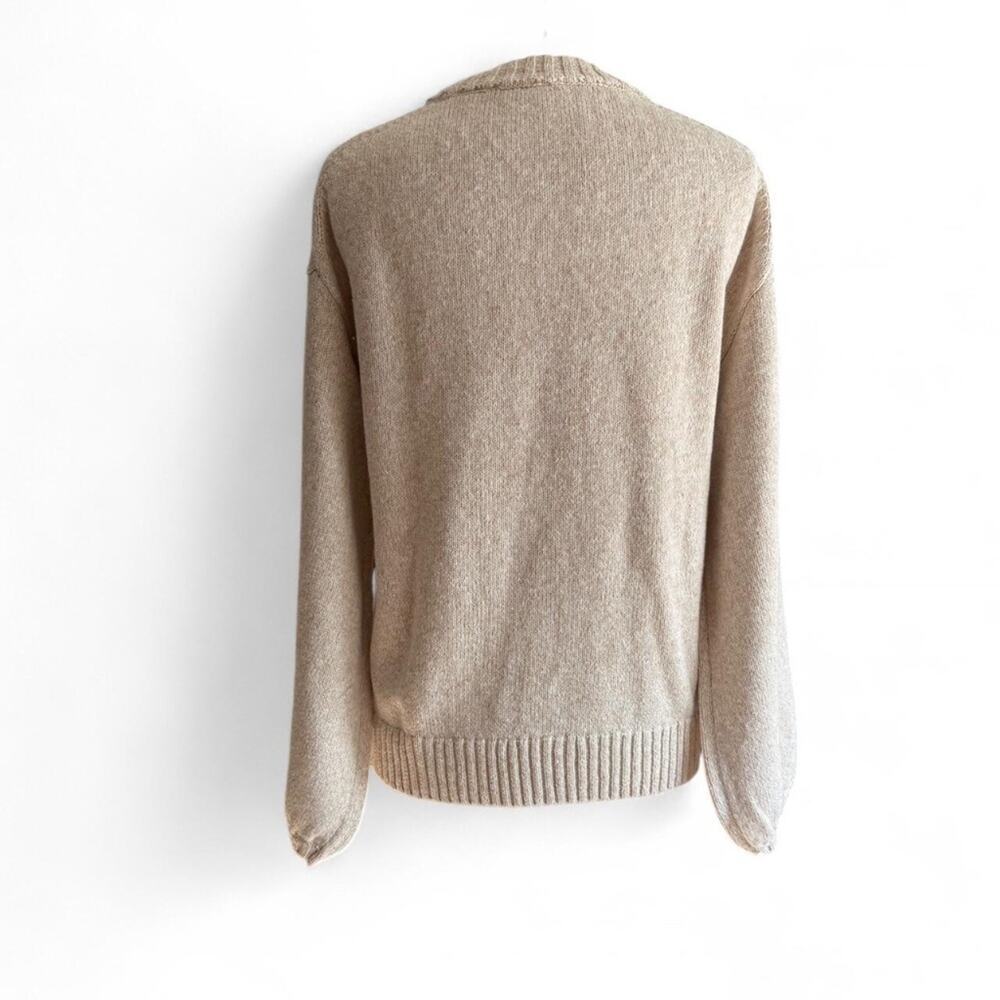 J.Crew Cream Crew Neck Balloon Sleeve Sweater (sz L) - Picture 3 of 6